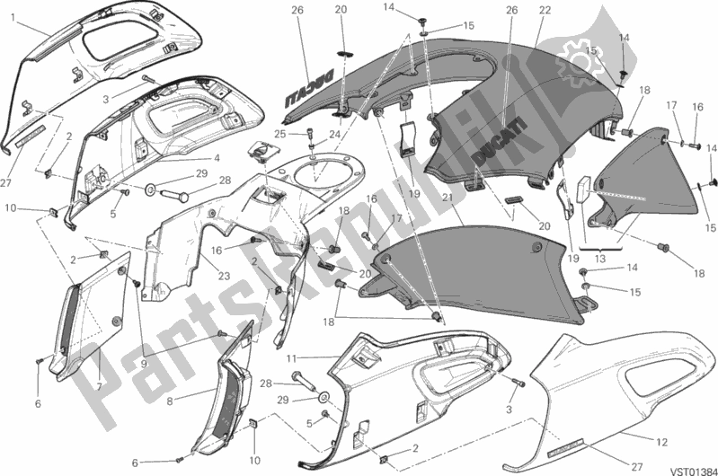 Toutes les pièces pour le Couvertures, Réservoir du Ducati Diavel FL Thailand-Brasil 1200 2015